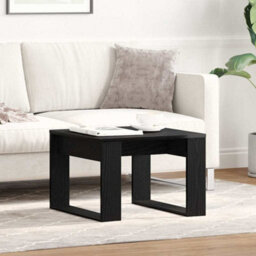 Berkfield Black Oak Side Table - 50X50X35 Cm, Made From Engineered Wood - thumbnail 1