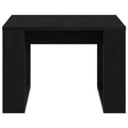 Berkfield Black Oak Side Table - 50X50X35 Cm, Made From Engineered Wood - thumbnail 6