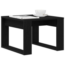 Berkfield Black Oak Side Table - 50X50X35 Cm, Made From Engineered Wood - thumbnail 3