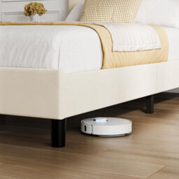 Platform Bed Frame,linen Upholstered Bed Frame With Headboard Beige - thumbnail 3