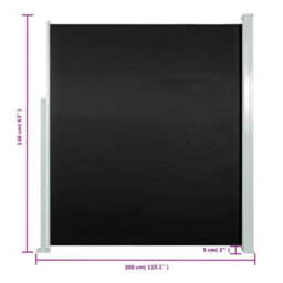 Walplus Patio Terrace Side Awning Garden Sun Shade Canopy Gazebo For Back Door, Porch, Patio 160 X 300 Cm Black - thumbnail 7