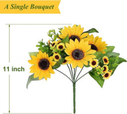 Artificial Sunflower Decoration, Artificial Bouquet Of Loggerhead Flowers, Silk Bouquet - thumbnail 4