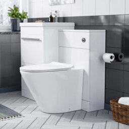Nes Home 1000 mm Basin 2 Drawer Vanity Cabinet And White Modern Wc Toilet Pan Combo Suite - thumbnail 4
