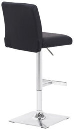 Lamboro Snella Real Leather Kitchen Bar Stool Pair Black, Adjustable Swivel Gas Lift, Chrome Base, For Breakfast Bar Or Kitchen - thumbnail 2