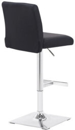 Lamboro Snella Real Leather Kitchen Bar Stool Pair Black, Adjustable Swivel Gas Lift, Chrome Base, For Breakfast Bar Or Kitchen - thumbnail 4