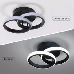 22W 24Cm Modern Led Ceiling Light Cold White Chandelier Metal Black Wall Lamp - thumbnail 4