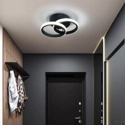 22W 24Cm Modern Led Ceiling Light Cold White Chandelier Metal Black Wall Lamp - thumbnail 6