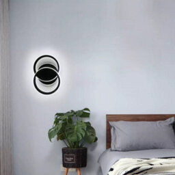 22W 24Cm Modern Led Ceiling Light Cold White Chandelier Metal Black Wall Lamp - thumbnail 5