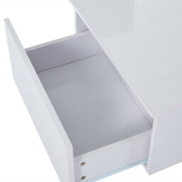 Btm Led Coffee Table With 2 Drawers, 16Colour Lights, High Gloss Centre Table For Living Room, White - thumbnail 5
