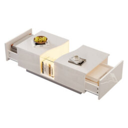 Btm Led Coffee Table With 2 Drawers, 16Colour Lights, High Gloss Centre Table For Living Room, White - thumbnail 2