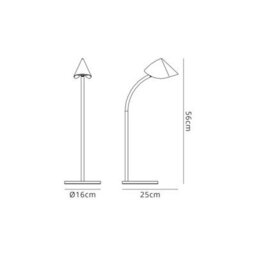 Luminosa Lighting Luminosa Capuccina Large 1 Light Table Lamp, 8.5W Led, 3000K, 610Lm, White, 3Yrs Warranty - thumbnail 5