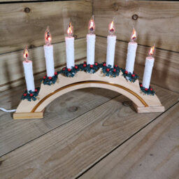Samuel Alexander Premier Wooden Christmas Candle Bridge Arch With 7 Flickering Candle Bulbs Mains Operated - thumbnail 3