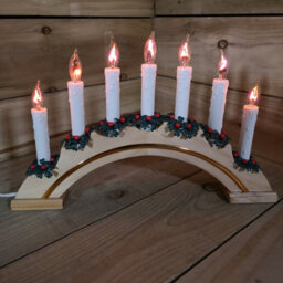 Samuel Alexander Premier Wooden Christmas Candle Bridge Arch With 7 Flickering Candle Bulbs Mains Operated
