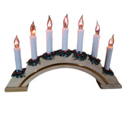 Samuel Alexander Premier Wooden Christmas Candle Bridge Arch With 7 Flickering Candle Bulbs Mains Operated - thumbnail 8
