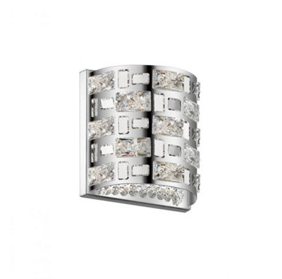 Luminosa Lighting Luminosa Lola 2 Light Wall Lamp Chrome Crystal