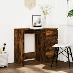 Vidaxl Desk Smoked Oak 90X45X76 Cm Engineered Wood Desks - thumbnail 1