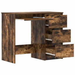 Vidaxl Desk Smoked Oak 90X45X76 Cm Engineered Wood Desks - thumbnail 5