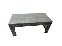 Fimous 11 Seat Poly Rattan Outdoor Patio Oblong Coffee Table Corner Sofa Set With 3 Stools 2 Chairs For Backyard Dark Grey Mixed - thumbnail 3