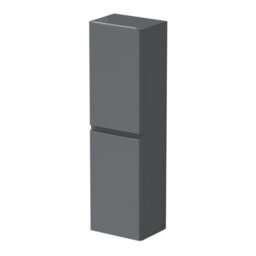 Affine 1400mm Tall Bathroom Wall Hung Storage Cabinet Cupboard Soft Close Gloss Grey - thumbnail 3