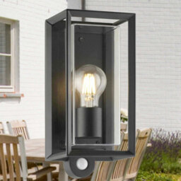 First Choice Lighting Brandon - Black Outdoor Motion Sensor Ip44 Security Wall Light - thumbnail 4
