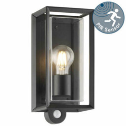 First Choice Lighting Brandon - Black Outdoor Motion Sensor Ip44 Security Wall Light - thumbnail 2