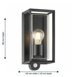 First Choice Lighting Brandon - Black Outdoor Motion Sensor Ip44 Security Wall Light - thumbnail 6