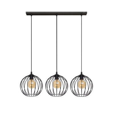 Luminosa Lighting Luminosa Mercure Straight Bar Pendant Ceiling Light Black 70Cm