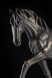 Luminosa Lighting Dorado Bronze Patina Large Horse Statuette Table Lamp, Rectangle Shade - thumbnail 3