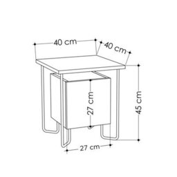Fwstyle 1 Door Bedside Table Cabinet Matt White Black Metal Frame Modern Design - thumbnail 3