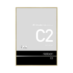 Nielsen C2 Brushed Gold Aluminium Picture Frame A1, 59.4X84.1Cm - With Float Glass And Push/turn Clips - thumbnail 1