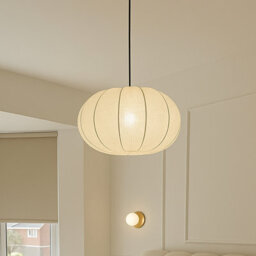 CGC Lighting Cgc Lila Cream Oval Stretch Ribbed Cotton Fabric Lampshade - thumbnail 5