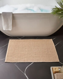 Beliani Bath Mat Karad Beige 60 X 90 Cm Cotton - thumbnail 2