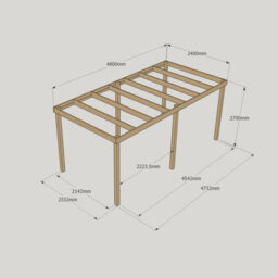Rutland County Garden Furniture Garden Pergola 6 Posts - Wood - L240 X W480 X H270 Cm - Light Green - thumbnail 5
