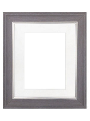 Frames By Post Scandi Slate Grey Frame With White Mount For Image Size A4 - image 1