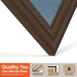"30X17"" Walnut Classic Vinyl Record Frame With Pompadour Mount For 12 Inch Lp Album Cover & Disc - Ak Frames" - thumbnail 3