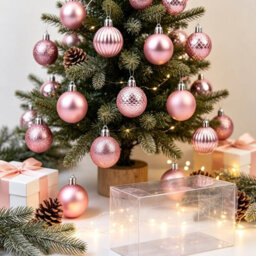 36Pcs Pink Christmas Baubles, 4Cm Mini Shatterproof Plastic Hanging Ornaments, Decorations For Christmas Tree, Indoor & Outdoor - thumbnail 5