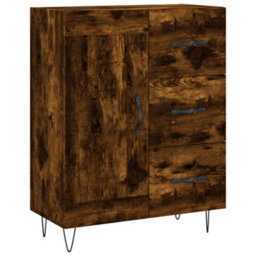 Berkfield Highboard Smoked Oak 69.5X34X180 Cm Engineered Wood - thumbnail 7