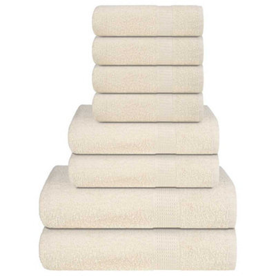 Berkfield 8 Piece Towel Set Cream 360 Gsm 100% Cotton - image 1