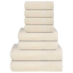Berkfield 8 Piece Towel Set Cream 360 Gsm 100% Cotton