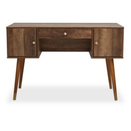 Orsina Contemporary Design Two Door One Drawer Desk, Versatile Wooden Finish Work Desk, Stable Single Drawer Desk - thumbnail 1