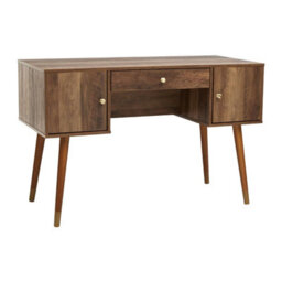 Orsina Contemporary Design Two Door One Drawer Desk, Versatile Wooden Finish Work Desk, Stable Single Drawer Desk - thumbnail 3