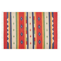 Beliani Rug Alapars Multicolour 140 X 200 Cm Cotton Kilim - thumbnail 4