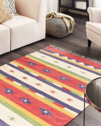 Beliani Rug Alapars Multicolour 140 X 200 Cm Cotton Kilim - thumbnail 2