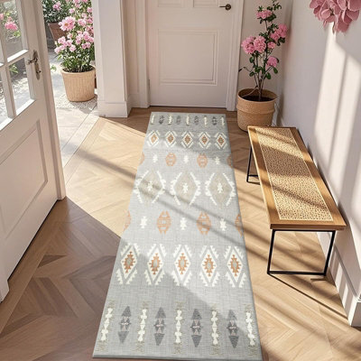 Oxford Homeware Printed Rug, Non-Slip Pet Friendly, Living Room Rugs And Hallways Runner, (Nova, 80X150Cm