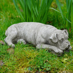Burgess Boxer Dog Stone Statue Outdoor Garden Ornament British Made Puppy Sculpture - thumbnail 2