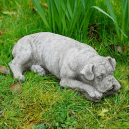 Burgess Boxer Dog Stone Statue Outdoor Garden Ornament British Made Puppy Sculpture - thumbnail 1