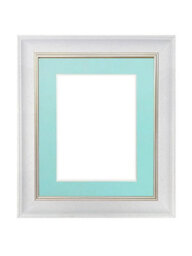 Frames By Post Scandi White Speckled Frame With Blue Mount For Image Size 10 X 6 - thumbnail 1