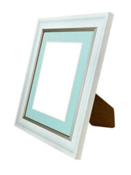 Frames By Post Scandi White Speckled Frame With Blue Mount For Image Size 10 X 6 - thumbnail 4