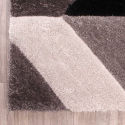 Grey Shaggy Modern Sparkle Geometric Easy To Clean Rug For Dining Room Bed Room And Living Room-160Cm X 225Cm - thumbnail 4