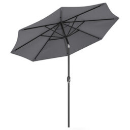 Living And Home 3M Large Rotating Garden Parasol Outdoor Beach Umbrella Patio Sun Shade Crank Tilt No Base, Dark Grey - thumbnail 2